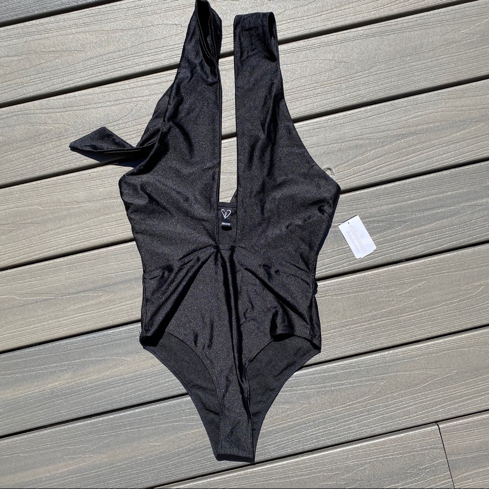 All black one-piece bathing suit - brand new